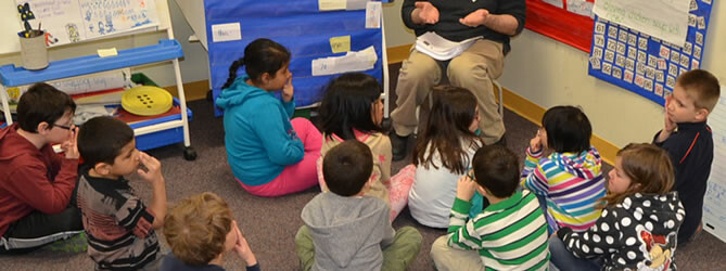 students gathered in a classroom