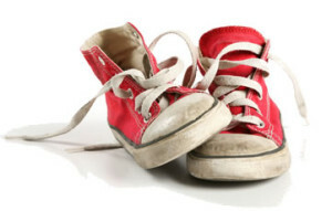 red sneakers